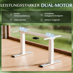 FLEXISPOT Heavy duty bureauframe, elektrisch met 2 motoren, groot hoogtebereik en extra hoge belastbaarheid, 4 geheugenplaatsen en USB, tot 200kg