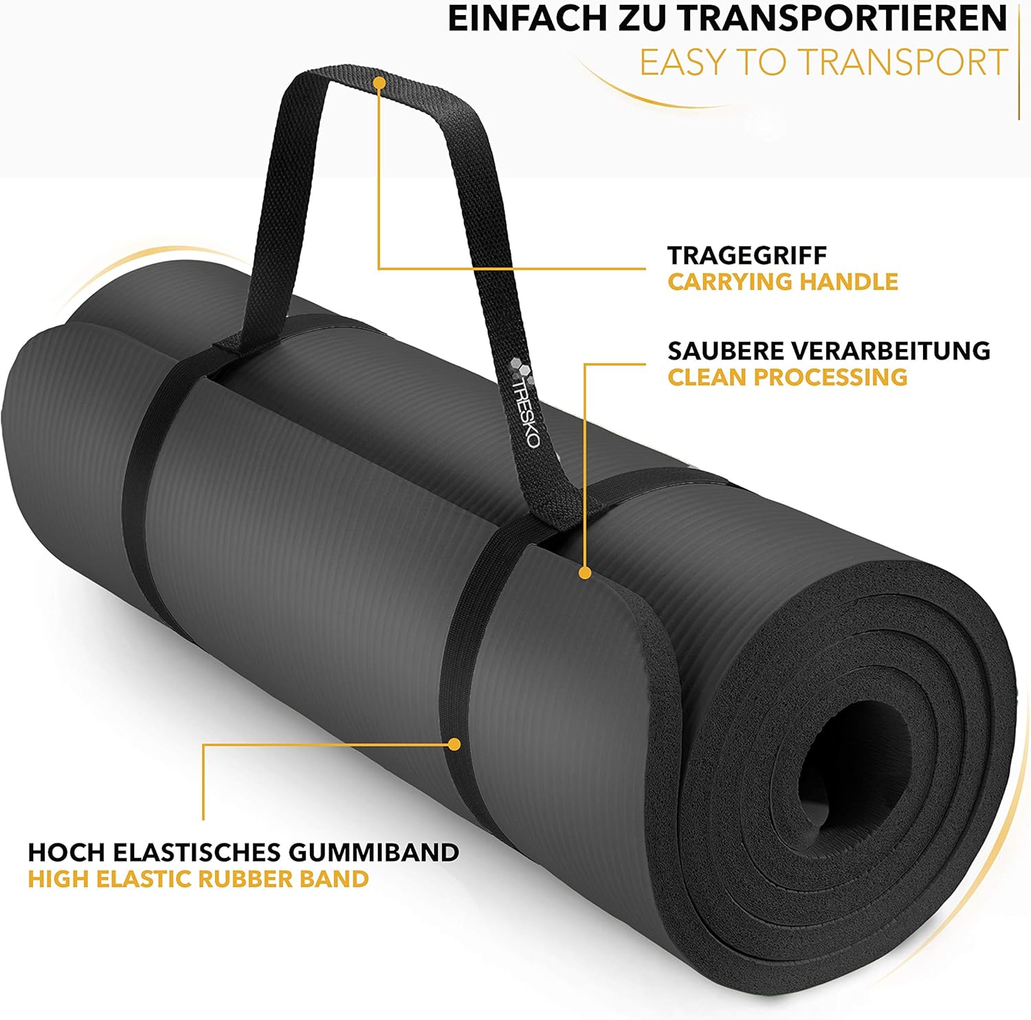 Yoga mat - Fitness mat - Sport mat - Anti slip - Extra dik - Zwart