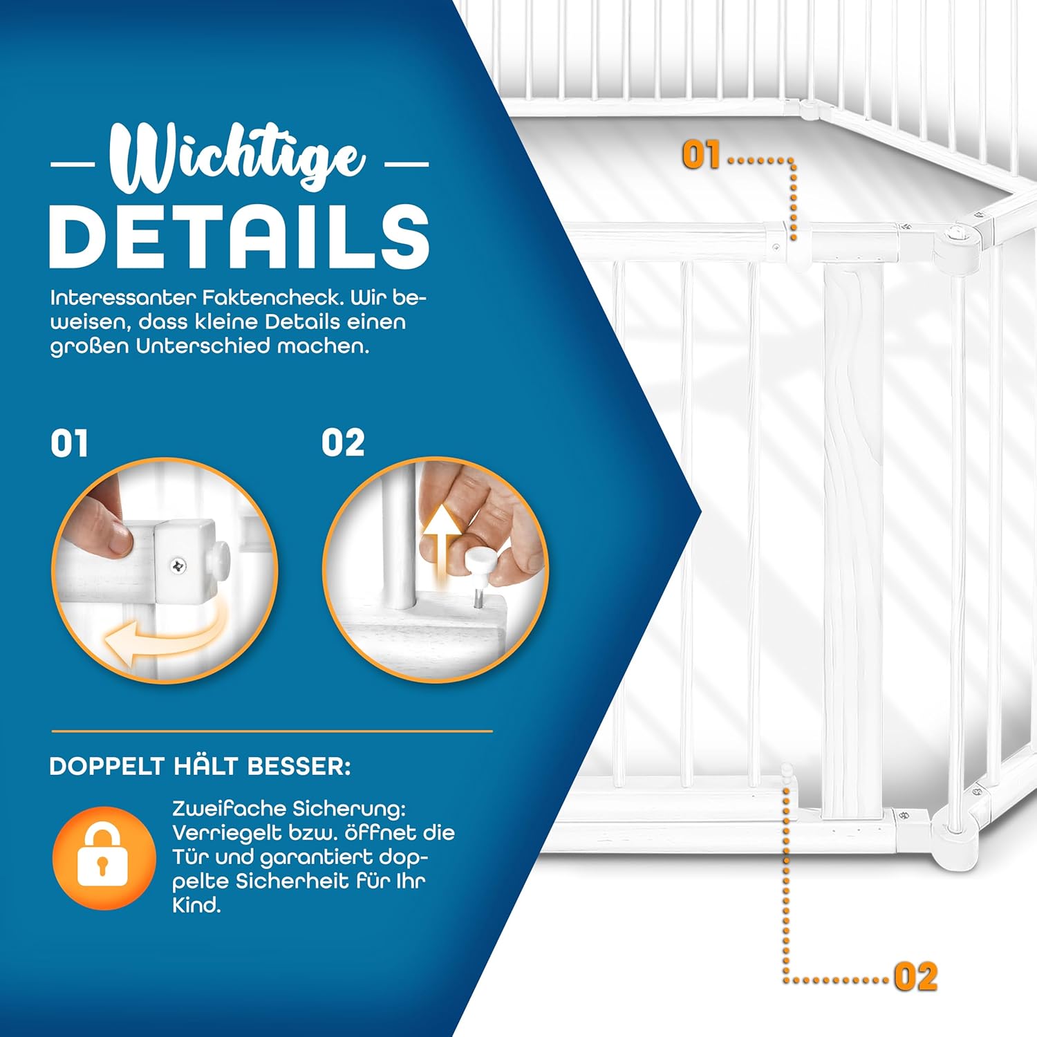 KIDUKU® XXL Babybox - Grondbox - Speelbox - Kinderbox - 7,2m - Wit
