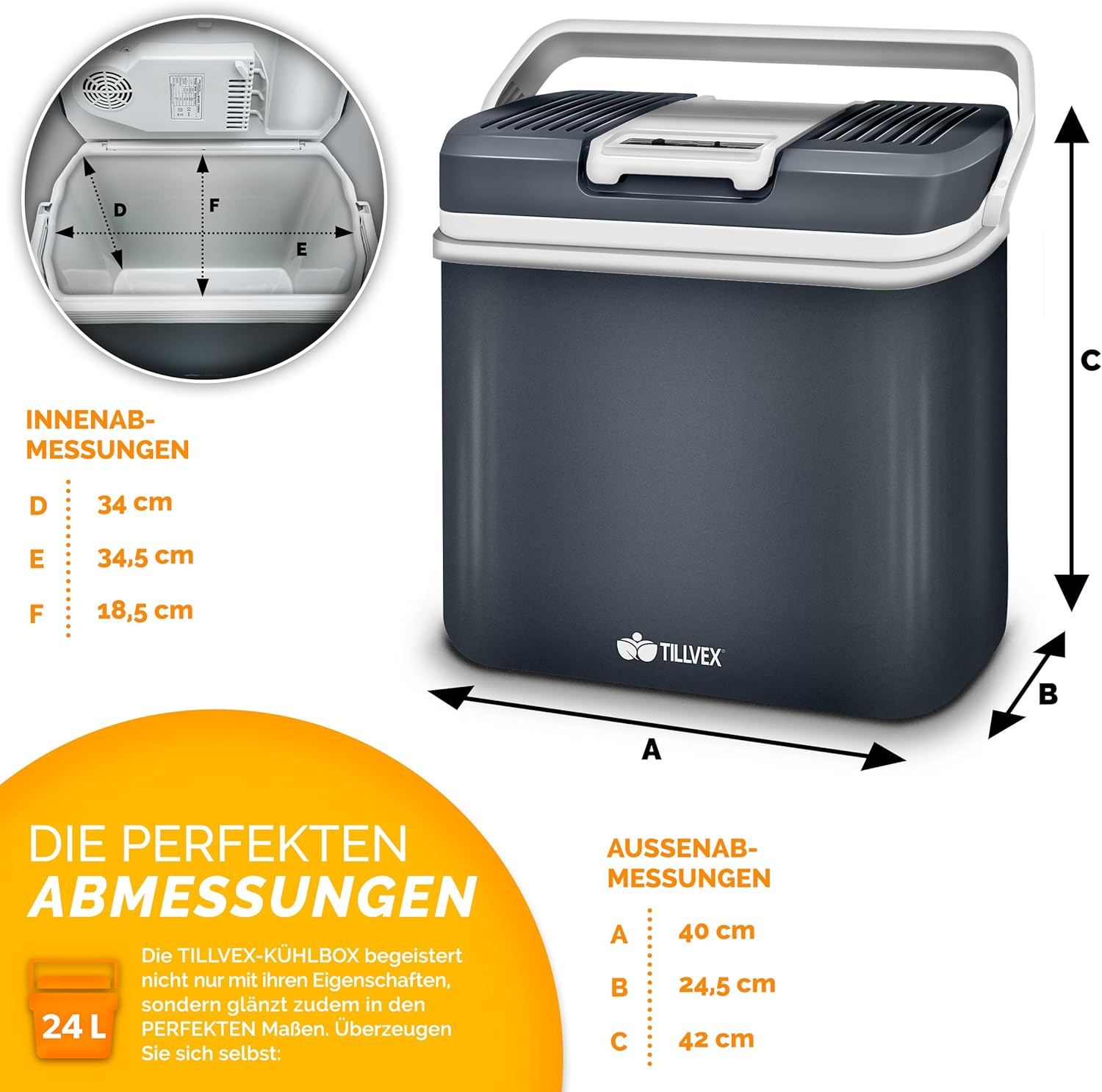 Koelbox Elektrisch – 12V en 230 volt - Coolbox - Frigobox - 24L – Grijs