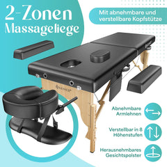 KESSER® Massagetafel inklapbaar - Tot 250kg - Verstelbaar - Zwart