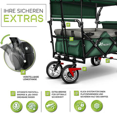 TRESKO® Bolderkar - Opvouwbaar - Bolderwagen - Groen