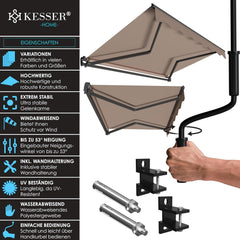 KESSER® Luifel - Zonnescherm - 300x250cm - Taupe