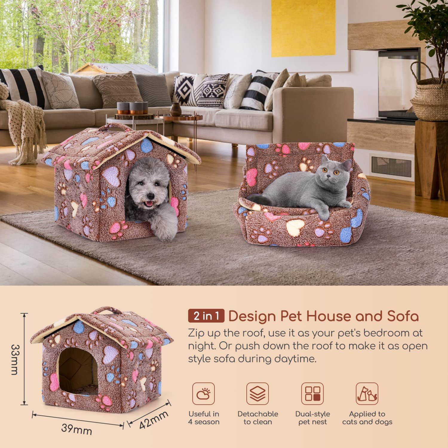 Hondenmand - Hondenbed - Hondenhok - 42x39x33cm - Nobleza