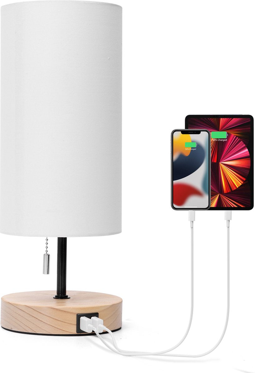 Tafellamp - Bureaulamp - Tafellamp slaapkamer - Wit - Aigostar