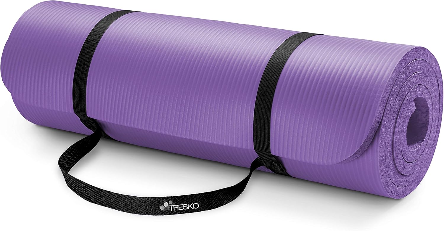 Yoga mat - Fitness mat - Sport mat - Anti slip - Extra dik - Paars