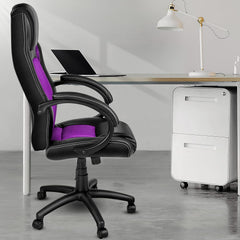 Ergonomische Bureaustoel - Office Chair - Gamestoel - Volwassenen - Zwart/Lila - TRESKO •