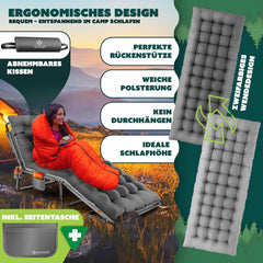 Ligbed - Ligstoel - Zonnebed - Opvouwbaar - Grijs - KESSER®