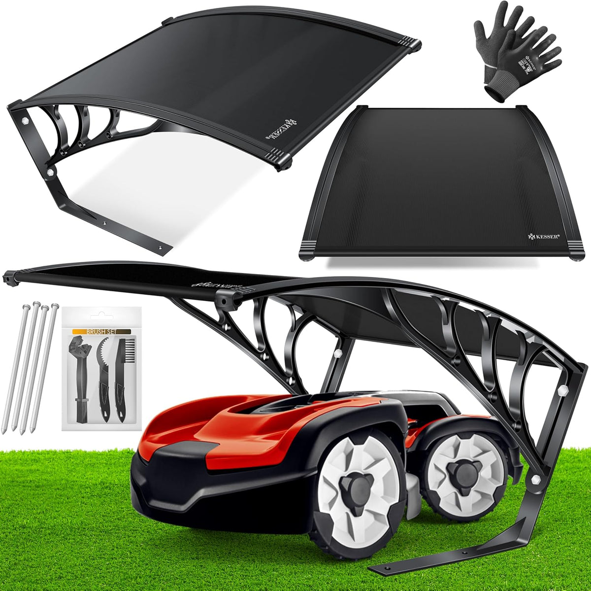 KESSER Garage robotmaaier - Weerbestendig - 82x103x47cm - Zwart