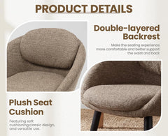 Eetkamerstoelen - Set van 2 - Met armleuning - Bruin - Ya-Home
