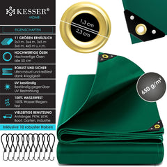 KESSER® Premium afdekzeil - 400x600cm - Waterdicht en scheurvast - Universeel