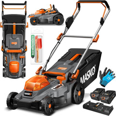MASKO® Elektrische grasmaaier - Grastrimmer - 37cm - Grijs •