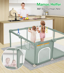 Grondbox - Baby box - Kinderbox - Babybox - Speelbox - 124x124 cm - Groen - Dripex