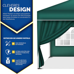 Zijwand voor paviljoen - 3x3m - 2 stuks - Groen - Tillvex®