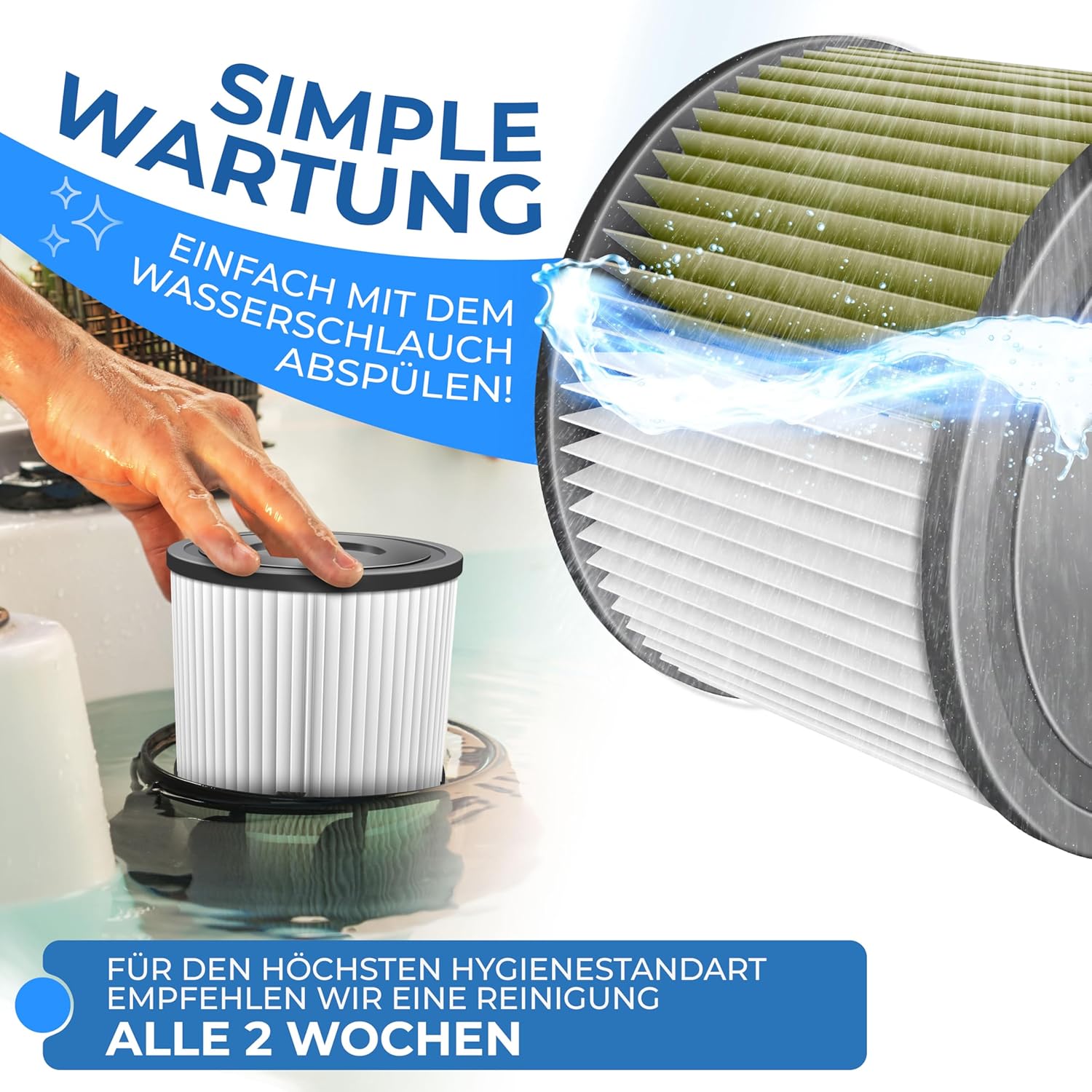 KESSER® Filter voor Whirlpool 7 x filterpatronen, vervanging SPA-filter, maat VI-cartridges, waterfilter, zwembadfilter, compatibel met Lay-z-Spa Intex vervangt de originele cartridge