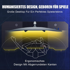 Gaming bureau - Gaming desk - Gaming tafel - 120x60 cm - Zwart - GTPLAYER