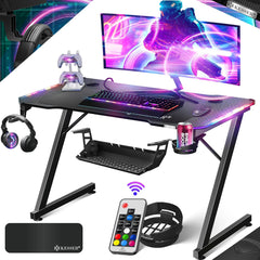 KESSER® Gamingtafel - Bureau - Computertafel- 100x60cm - Zwart