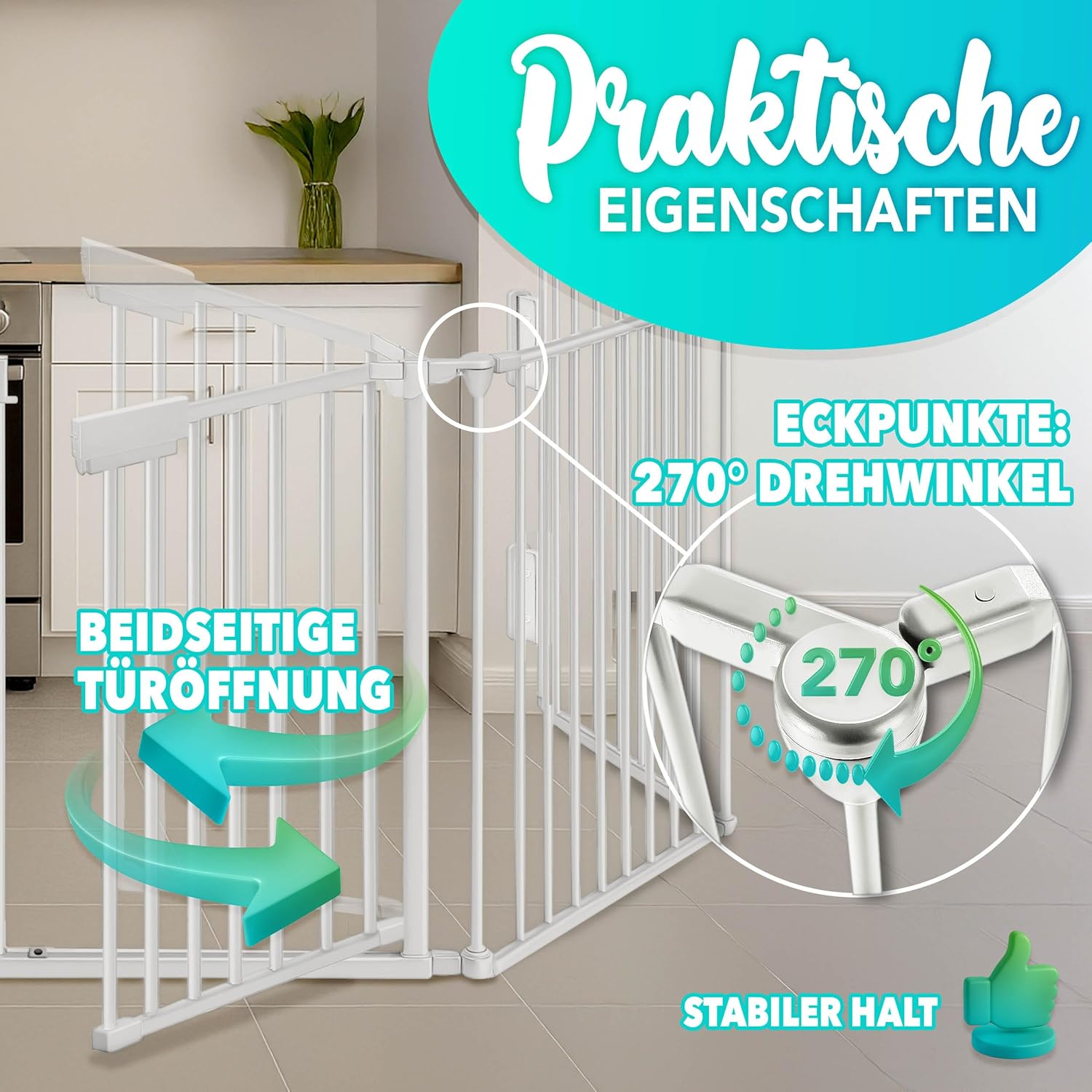 KIDUKU® Traphekje - Veiligheidshekje - 600cm - Grijs