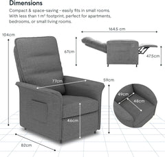 Fauteuil met armleuning - Relaxfauteuil - Relaxstoel - Elektrisch - Lichtgrijs - FLEXISPOT