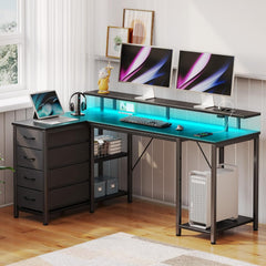 Bureau - Computertafel - Hoekbureau - 120x80 cm - Zwart - Seventable •