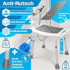 KESSER® Douchekruk - Douchestoel - Verstelbaar - Antislip - Wit