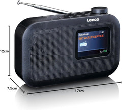Radio op batterijen - Draagbare radio - DAB+ & FM - Zwart - Lenco - PDR-026