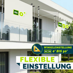 Klemluifel - Balkon luifel - Verticale luifel - 400 cm - Beige - Tillvex®