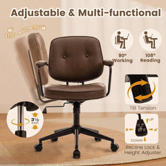 Ergonomische Bureaustoel -  Office Chair - Gamestoel - Volwassenen - Bruin - Wahson