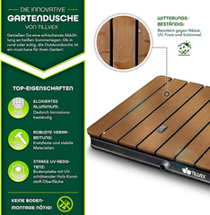 Tillvex® Tuindouche met voetpedaal - Buitendouche - 70x55cm - Vierkant - Bruin