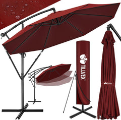 Tillvex® Parasol - Zweefparasol - Ø300cm - 360° Draaibaar - Rood