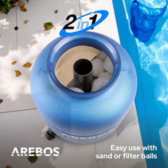 Zandfilterpomp - Zandfilter voor zwembad - 9500L/u - Blauw - Arebos