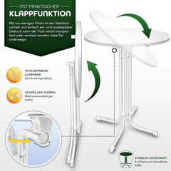 Statafel - Bartafel - Partytafel - 70 cm - Wit - Tillvex®