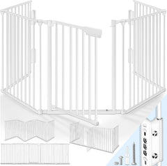 Veiligheidshek - Haardscherm - Hondenhek - 420 cm - Wit - KIDUKU® •