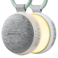 Momcozy Draagbare geluidsmachine met nachtlampje, witte ruisgeluidsmachine voor baby's, 20 rustgevende geluiden, geluidstherapie, duurzame prestaties, timer, clips op kinderwagen, babyshower, groen