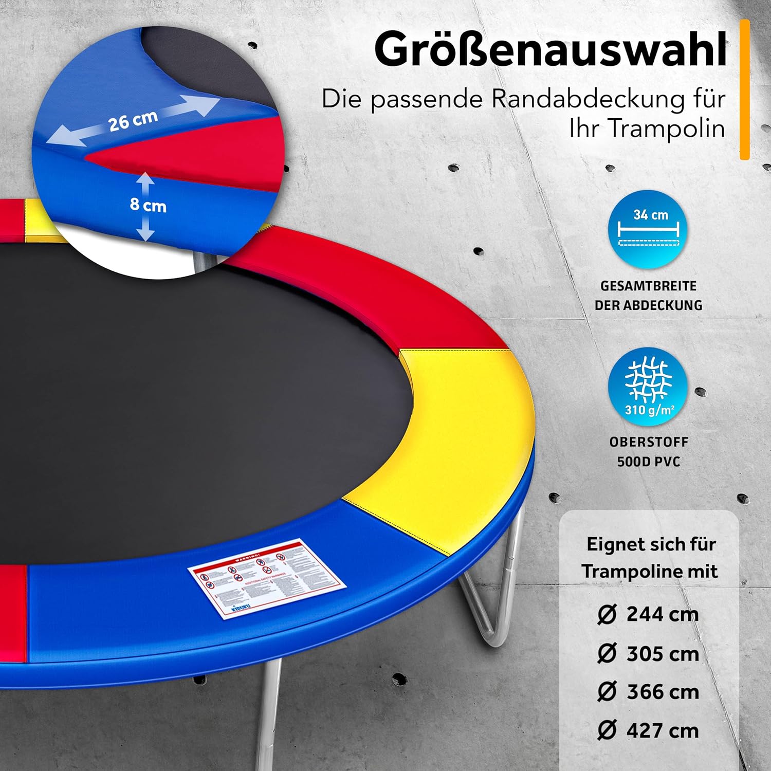 Kiduku Trampoline Randafdekking - Rand - Ø244cm