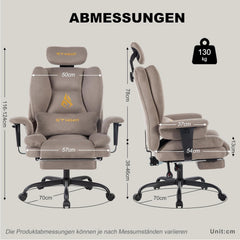 Ergonomische Bureaustoel -  Office Chair - Gamestoel - Volwassenen - Bruin - Symino