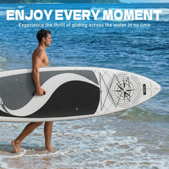 SOLAVERO 350cm opblaasbaar stand-up paddleboard met hoogwaardige SUP-accessoires - Extra breed en stabiel ontwerp met antislip EVA-dek, SUP-board voor volwassenen en tieners van alle leeftijden