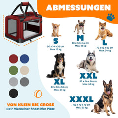 Reisbench hond - Draagtas hond - Transportbox - 82x58x58 cm - Rood
