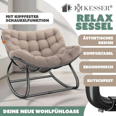 KESSER® Ergonomische schommelstoel - Relaxstoel - Antislip - Beige •