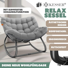 KESSER® Ergonomische schommelstoel - Relaxstoel - Antislip - Grijs
