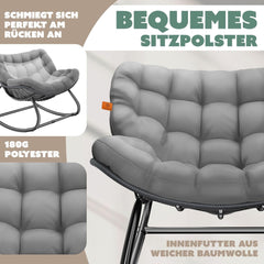 KESSER® Ergonomische schommelstoel - Relaxstoel - Antislip - Grijs •