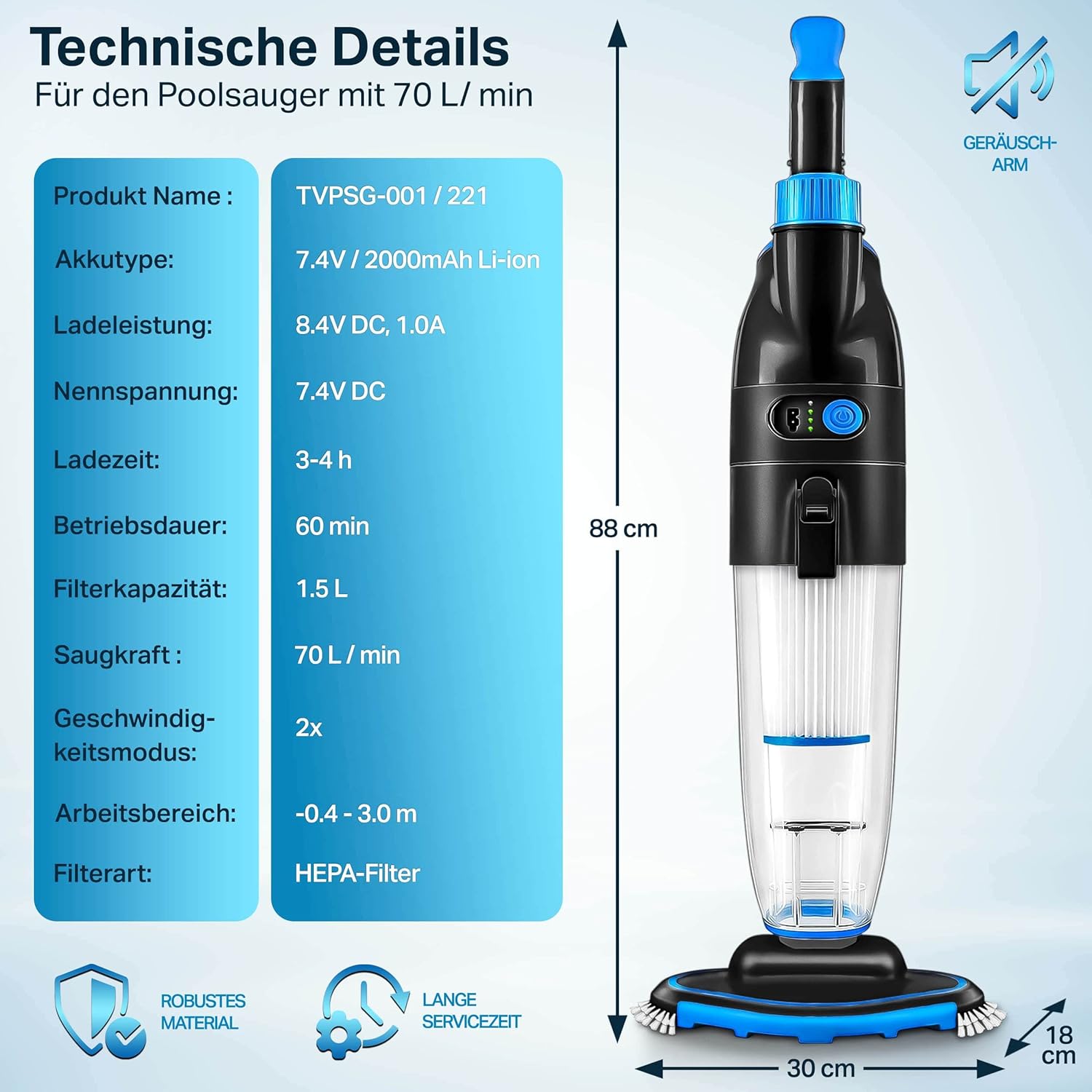 Zwembad stofzuiger - Zwembadstofzuiger - Zwembadreiniger - Zwart - Tillvex®