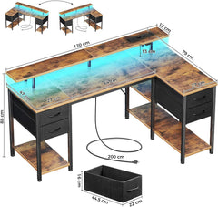 Bureau - Computertafel - Hoekbureau - 120x80 cm - Bruin - Seventable