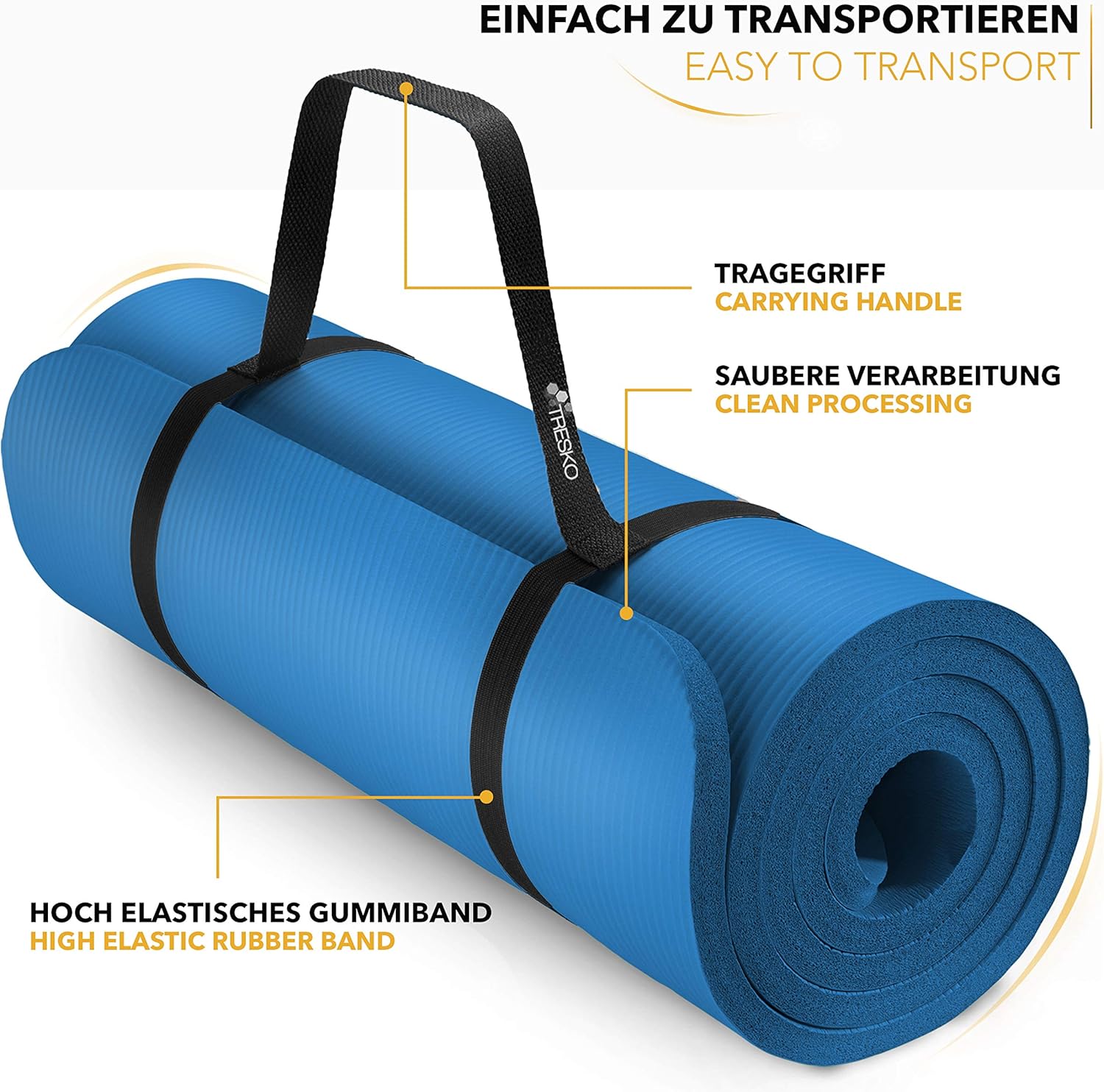 Yoga mat - Fitness mat - Sport mat - Anti slip - Extra dik - Blauw