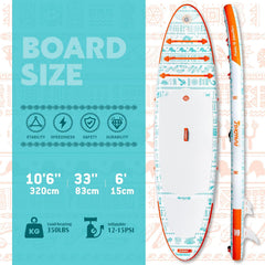 FunWater opblaasbaar stand-up paddleboard, Innovation Tiki 10'6" SUP-board