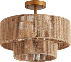 Parrot Uncle Kroonluchter voor de Eetkamer, Rustieke Boerderijstijl Plafondlamp, Half Inbouw Plafondlamp, Kroonluchter voor Slaapkamers, Keuken, Woonkamer, 3 Lamphouders