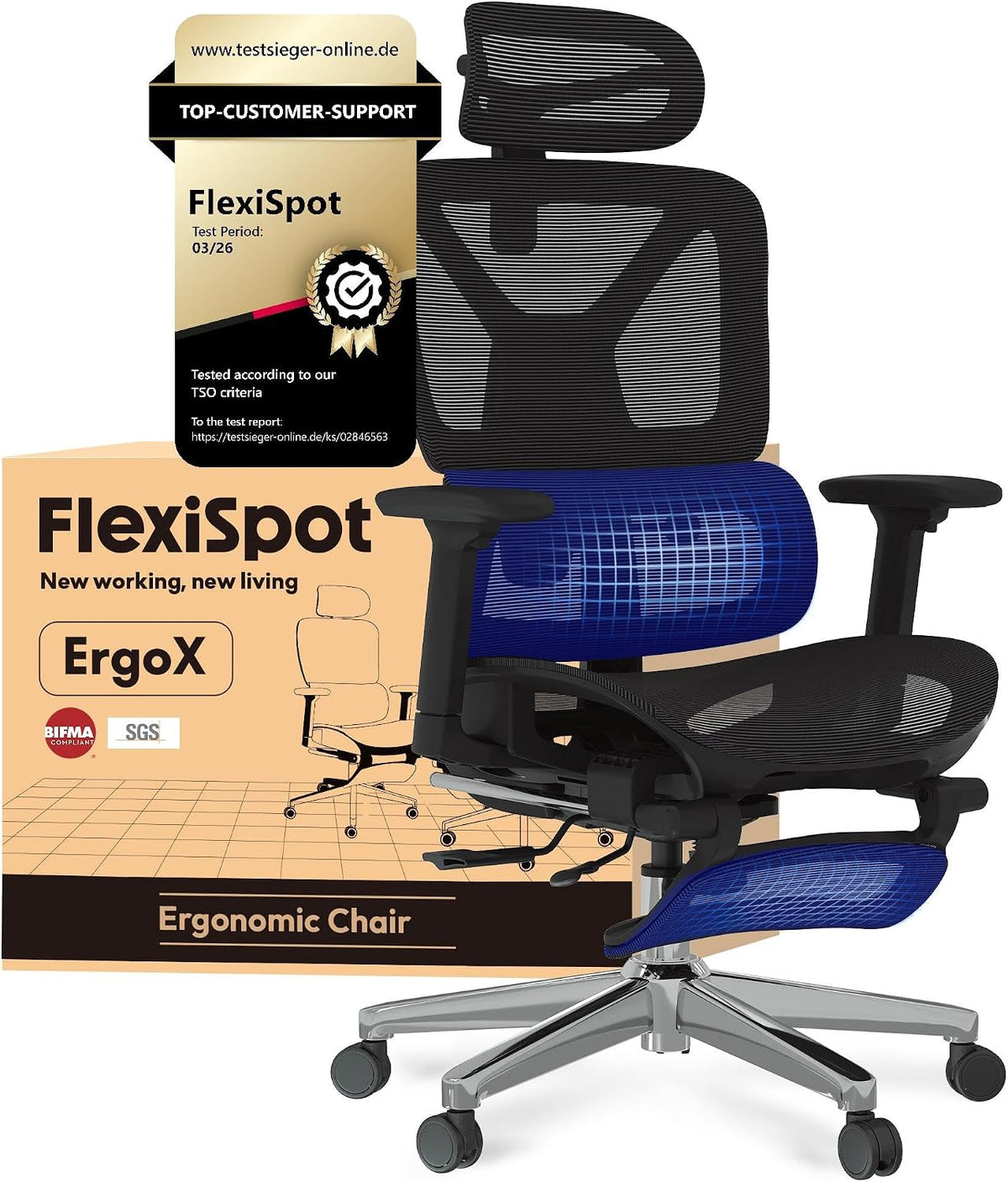 Ergonomische Bureaustoel -  Office Chair - Gamestoel - Volwassenen - Zwart - C7B Lite PRO -  FLEXISPOT
