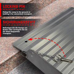Jago® Rolstoelhelling - aluminium, inklapbaar, 90cm, mobiel opvouwbaar, 270 kg - laadhelling, drempelhelling, kofferhelling, oprijplaat voor trappen, rolstoelen rollatoren