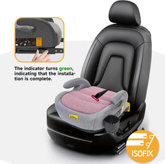Zitverhoger isofix - Stoelverhoger auto - 6-12 jaar - Roze - Jovikids