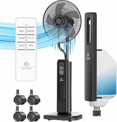 KESSER® Ventilator staand - Statiefventilator - Mist Ventilator - Zwart